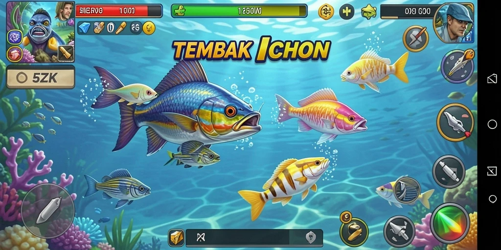 Tampilan menarik gameplay 5ZK saat menembak ikan.
