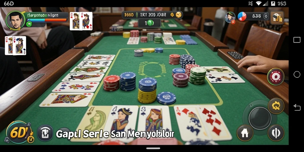 Tampilan screenshot 66D menampilkan gameplay seru permainan Gaple.