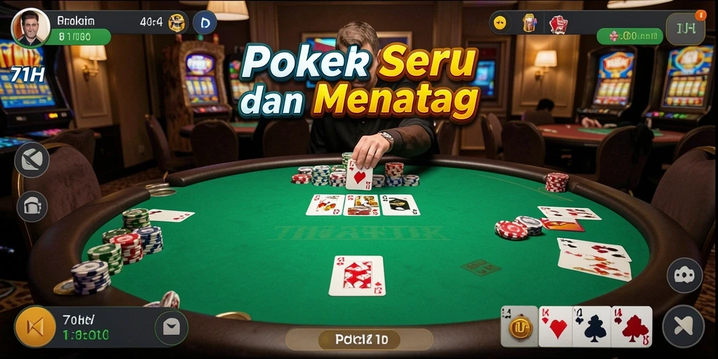 Screenshot utama 71H menampilkan pengalaman seru bermain Poker.