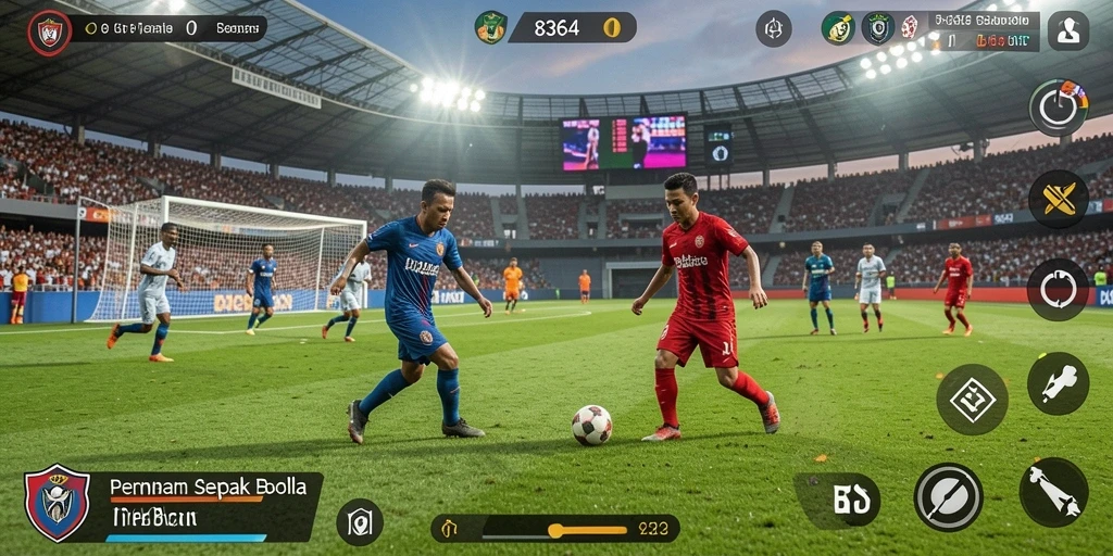 Gameplay menegangkan di lapangan sepak bola dengan 8364.