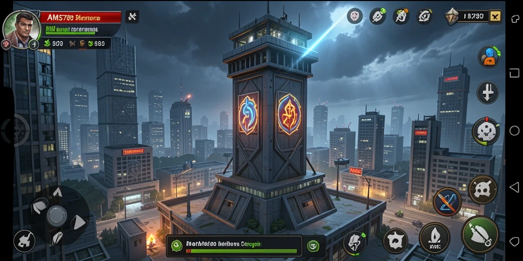 Tampilan gameplay seru dari AMS789 dengan strategi Tower Defense.
