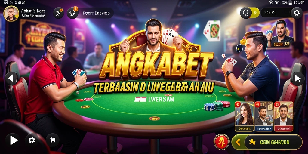 Screenshot ANGKABET menampilkan dealer langsung dalam permainan Live Casino.