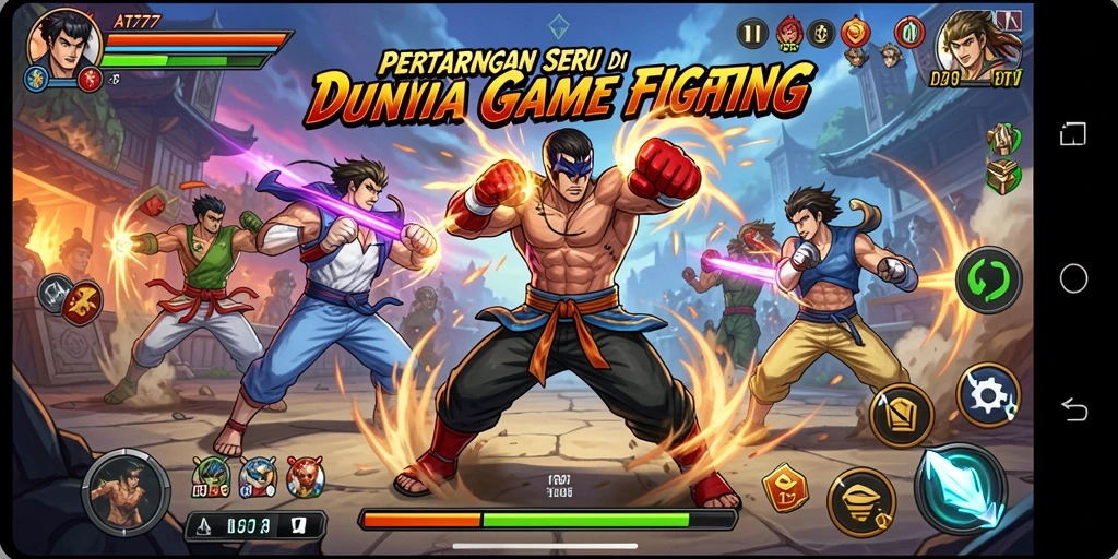 Screenshot gameplay AT777 menampilkan pertempuran yang mendebarkan dan karakter yang beraksi.