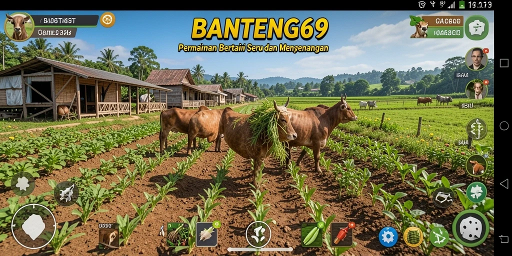 Tangkapan layar utama BANTENG69 menampilkan petualangan seru dalam bertani.
