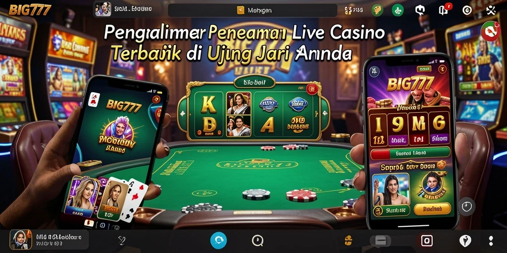 Tampilan screenshot utama BIG777 menampilkan dealer langsung dalam aksi permainan Live Casino.