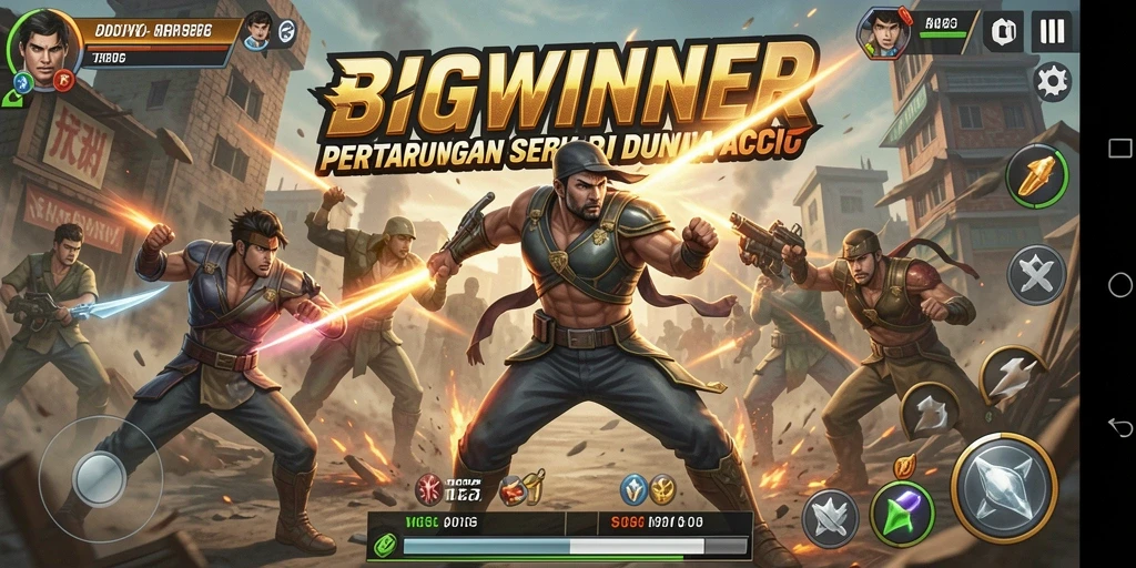 Tangkapan layar menunjukkan aksi seru dalam gameplay BIGWINNER.