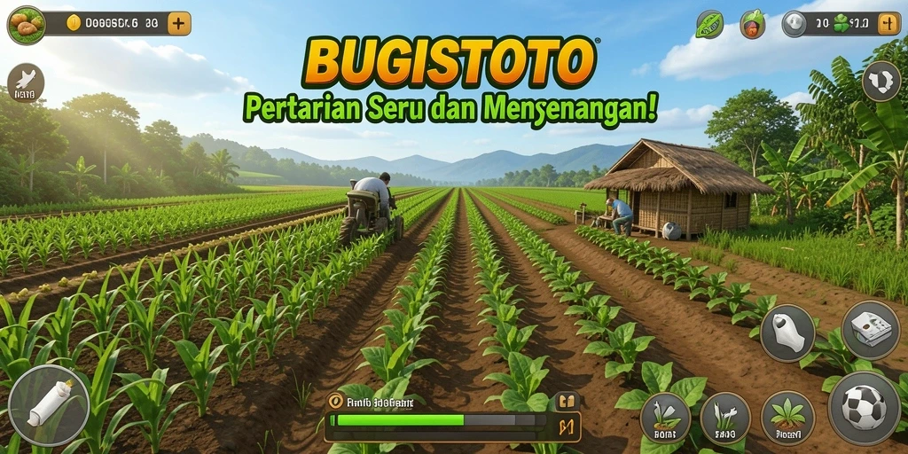 Tangkapan layar utama BUGISTOTO menampilkan gameplay pertanian yang seru.