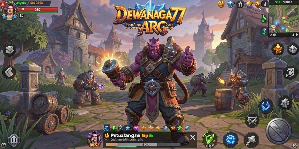 Screenshot gameplay DEWANAGA77 yang menampilkan aksi seru dalam pertempuran ARPG.