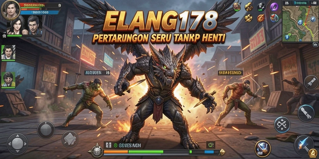 Screenshot dari gameplay seru di ELANG178, menunjukkan aksi pertarungan yang mendebarkan.