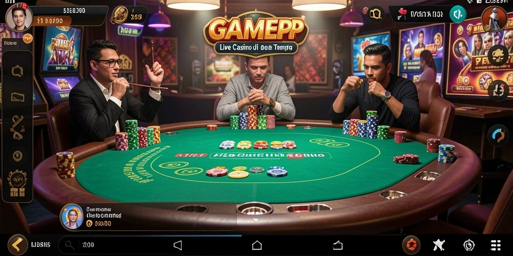 Tampilan mendebarkan dari permainan Live Casino di GAMERP.