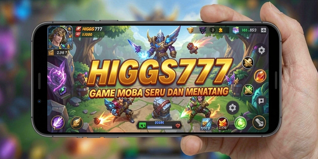 Tangkapan layar HIGGS777 yang menampilkan aksi pertempuran MOBA yang mendebarkan.