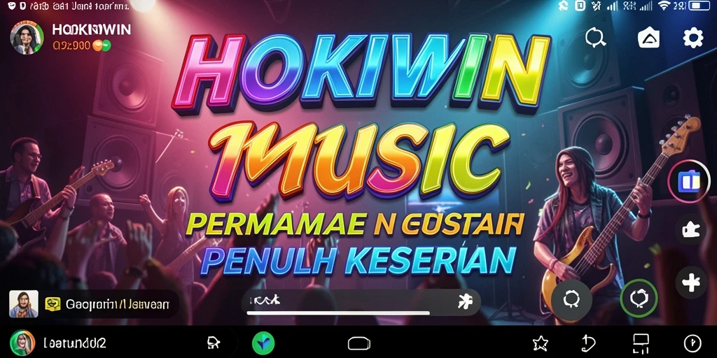 Screenshot gameplay HOKIWIN menampilkan pemain bersaing dalam permainan musik.