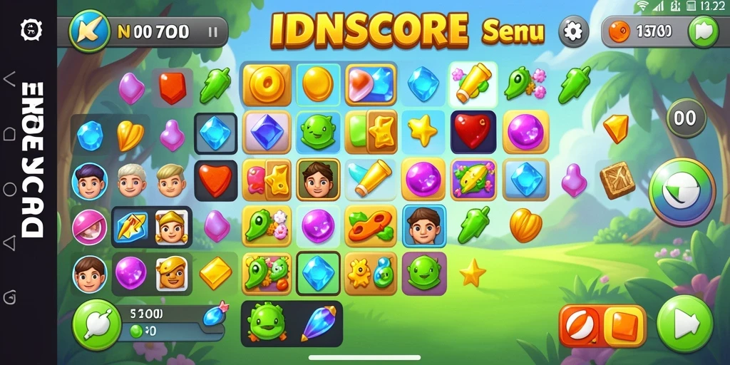Tampilan gameplay seru dari IDNSCORE yang penuh warna.
