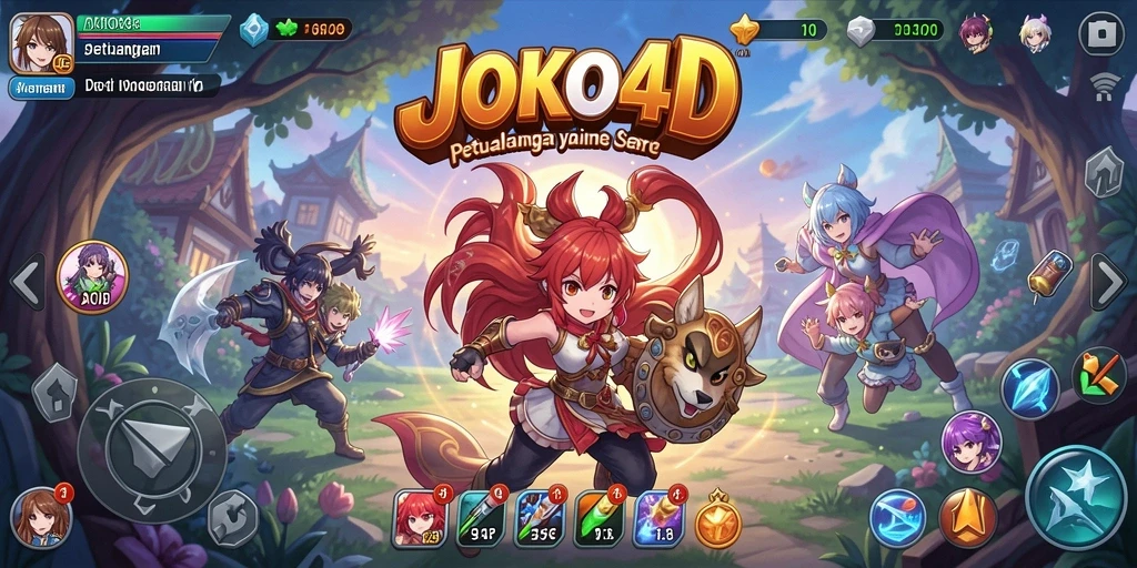 Tampilan gameplay JOKO4D dengan karakter Anime yang seru dan penuh warna.