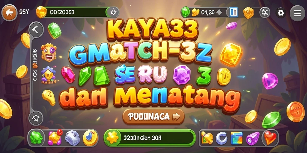 Tampilan gameplay KAYA33 yang menarik dengan berbagai puzzle Match-3.