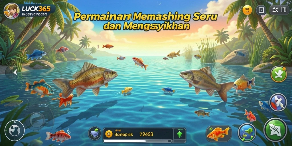 Gameplay seru LUCK365 dengan berbagai jenis ikan yang menantang.
