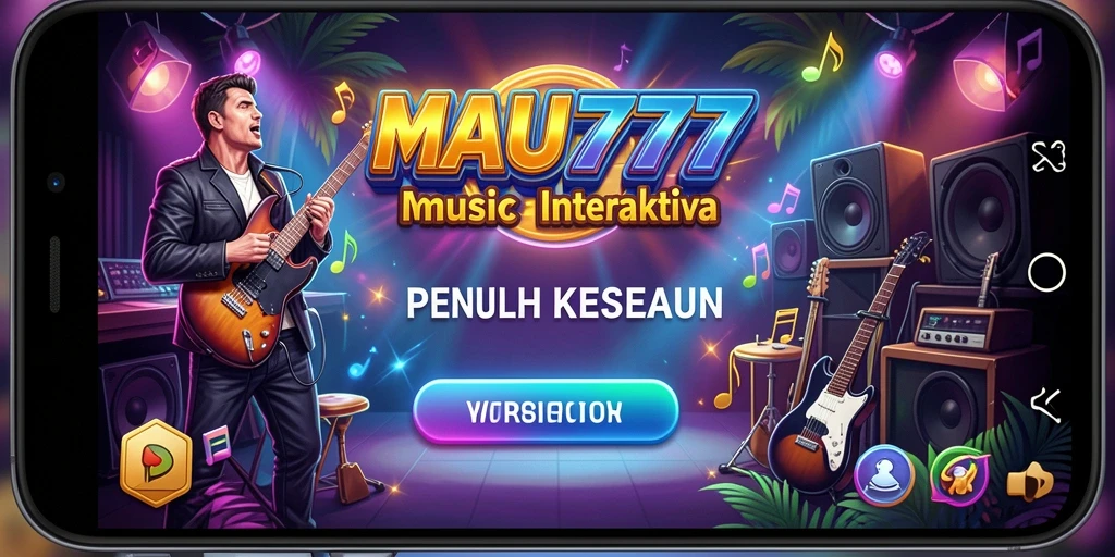 Tampilan gameplay MAU777 dengan alat musik yang interaktif.