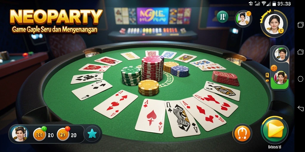 Tampilan gameplay NEOPARTY yang menarik saat bermain Gaple.