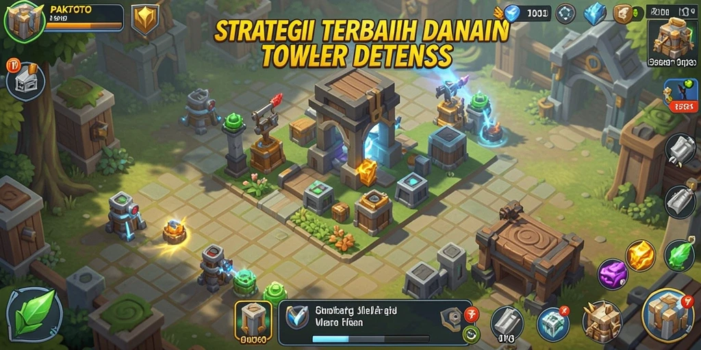 Screenshot utama PAKTOTO menampilkan aksi menara pertahanan yang mendebarkan.