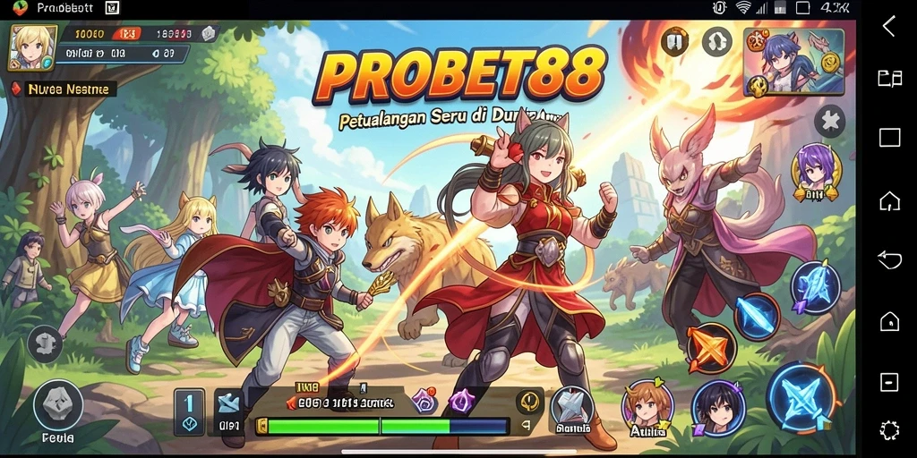 Tampilan gameplay seru dan penuh warna dalam PROBET88.
