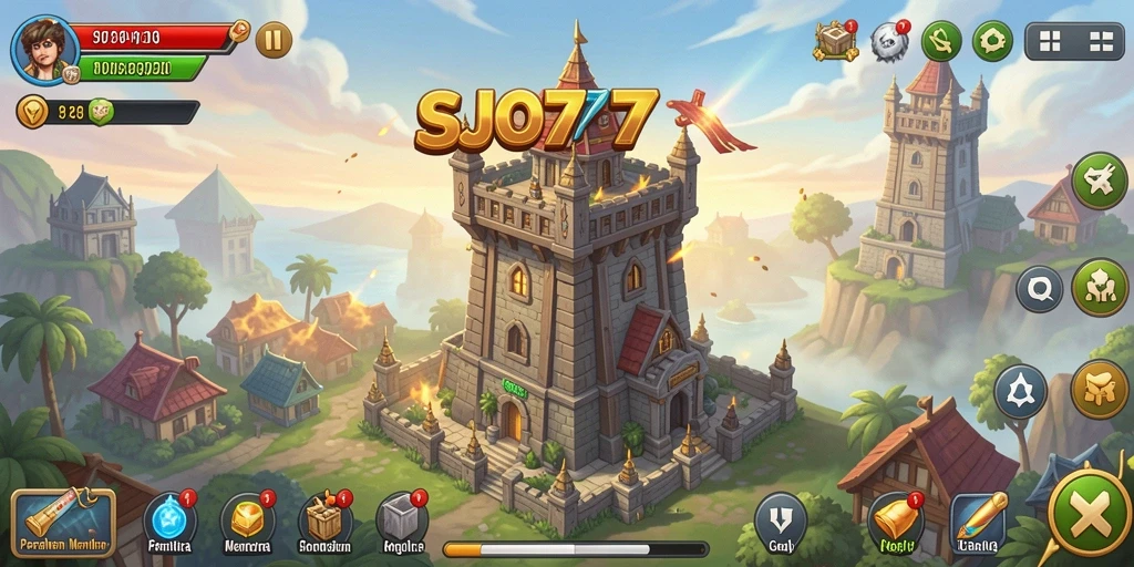 Tangkapan layar menampilkan aksi seru dalam SJO777 Tower Defense.