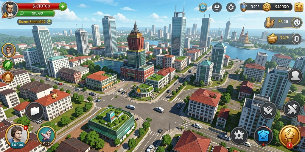 Tampilan gameplay menarik dalam SOLOTOTO menunjukkan pembangunan kota yang dinamis.