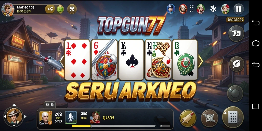 Tampilan gameplay seru di TOPGUN77 dengan aksi domino mendebarkan.