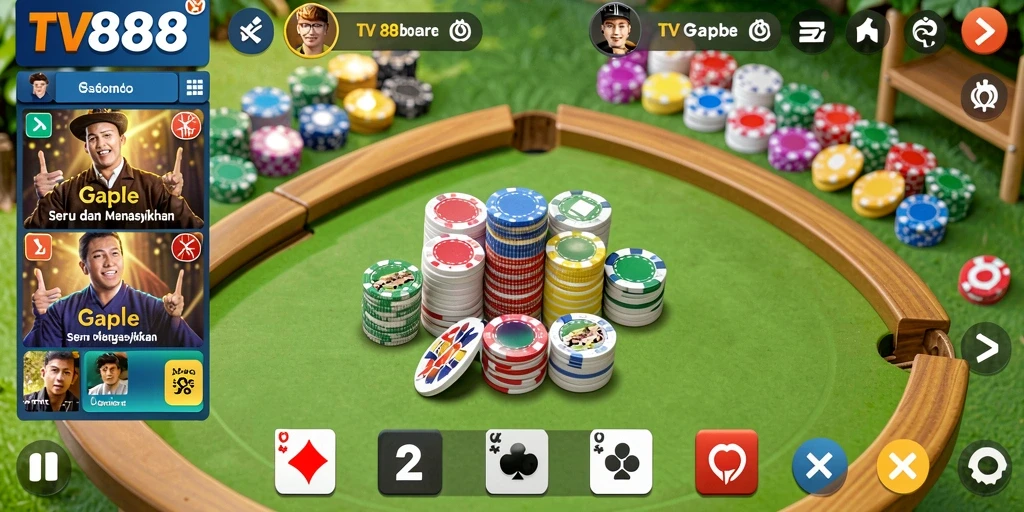 Tampilan gameplay seru dari permainan Gaple TV888.