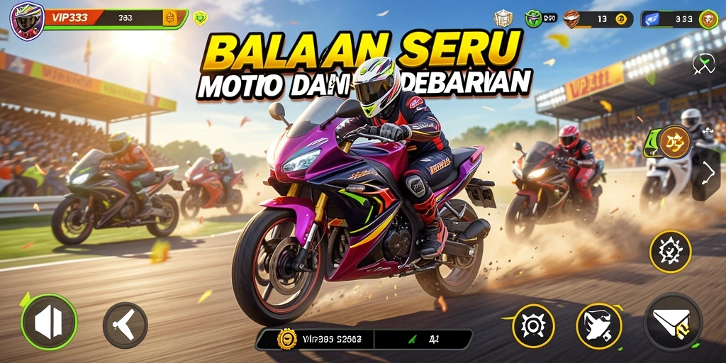Tampilan gameplay menyenangkan dari balapan motor di VIP333.