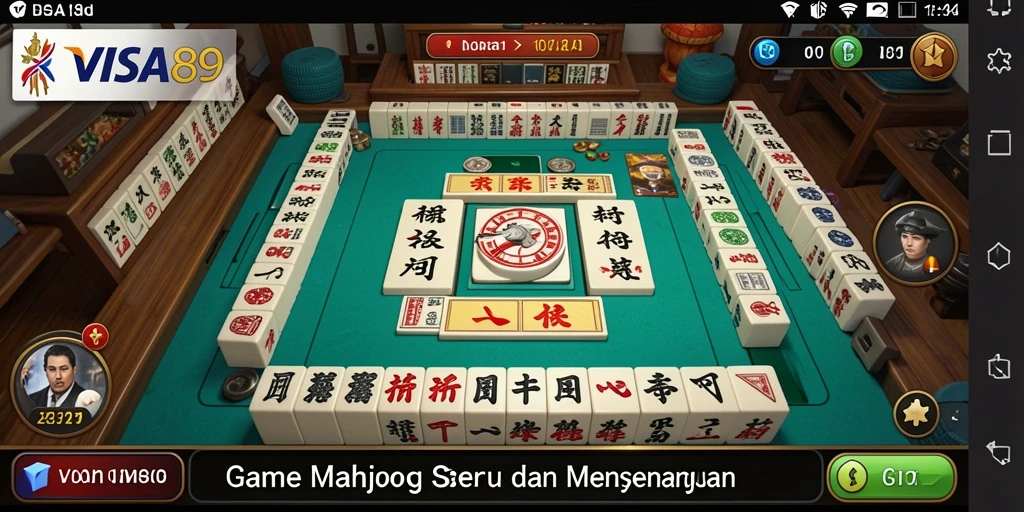 Tampilan gameplay VISA89 yang menampilkan keseruan bermain Mahjong.
